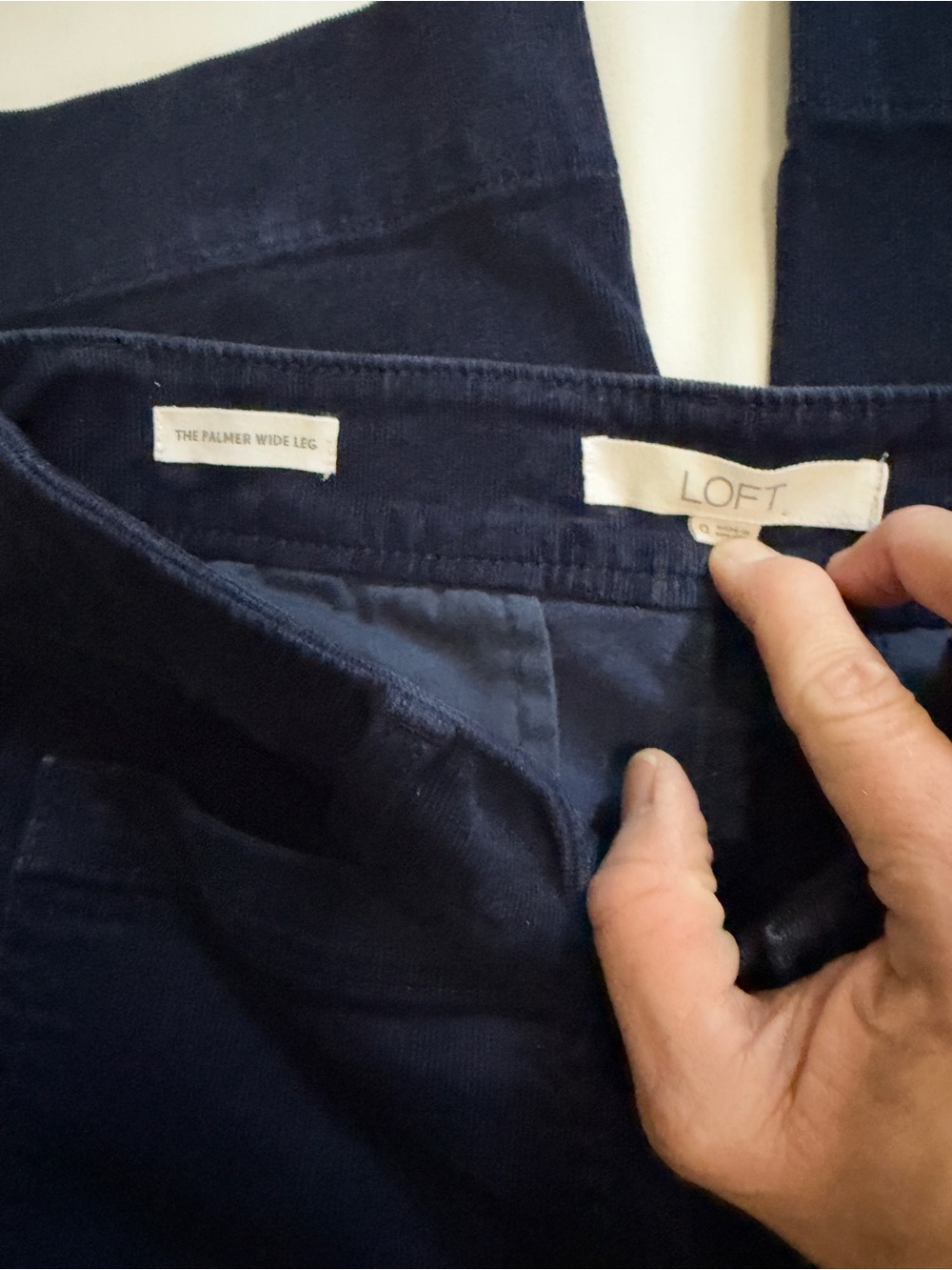 LOFT The Palmer Patch Pocket Wide Leg Pants Navy Corduroy High Rise Size 0 EUC - Picture 7 of 9